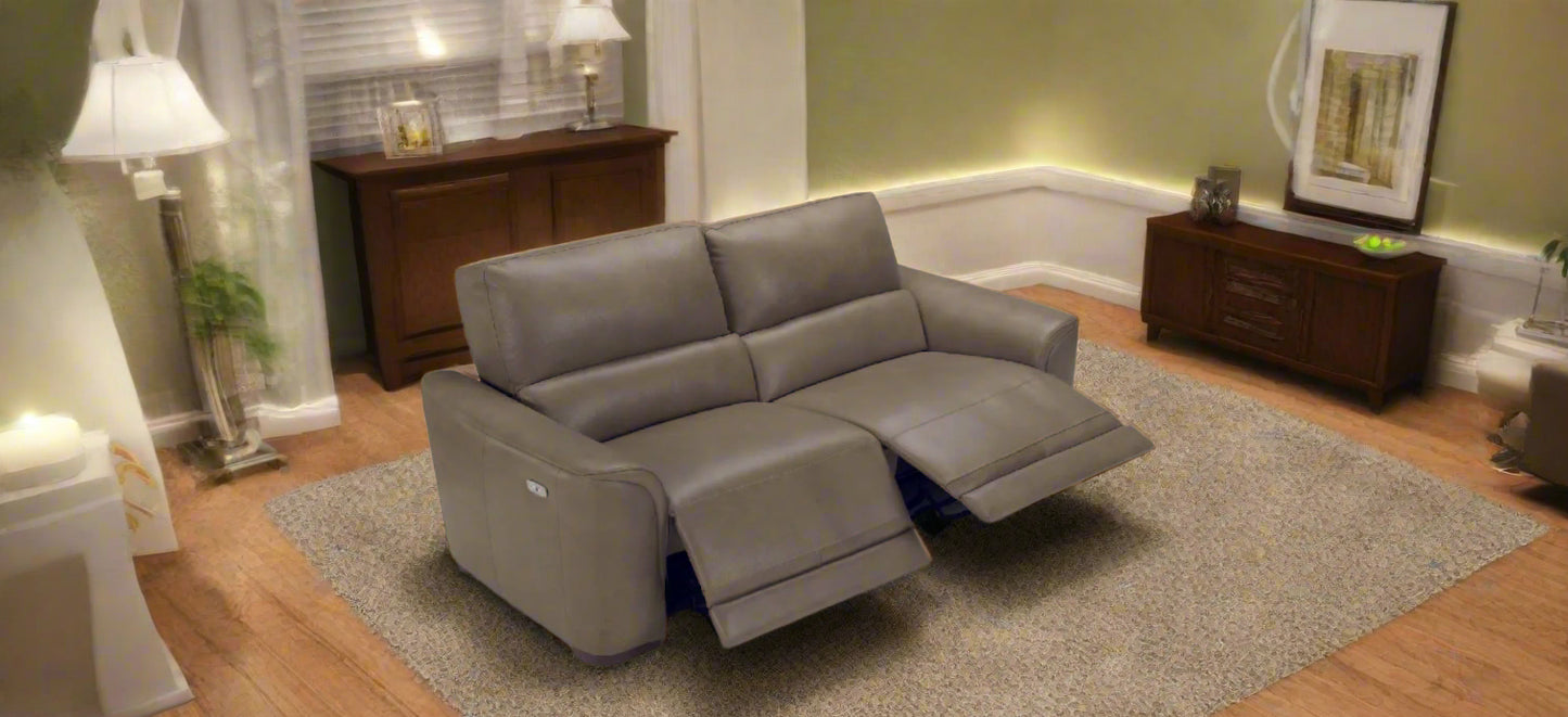 Blanca 2 Seater Italian Leather Sofa - Power Recliner