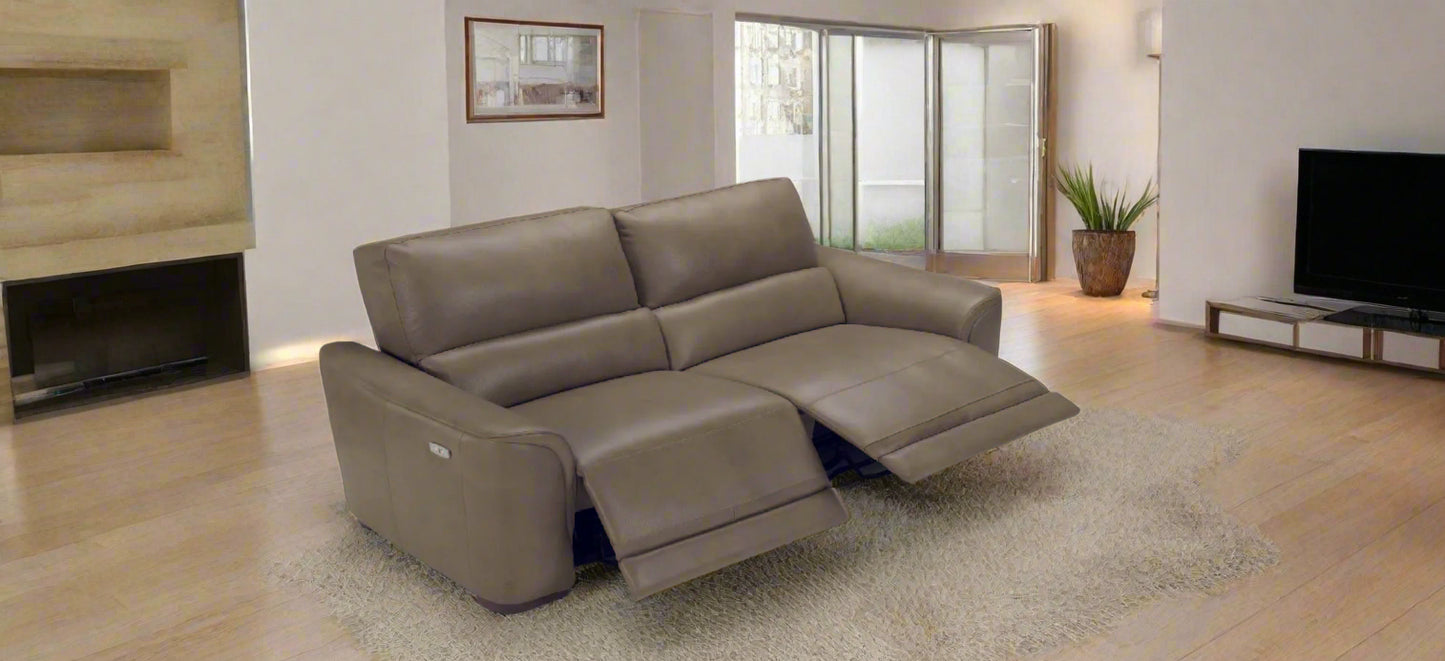 Blanca 3 Seater Italian Leather - Power Recliner