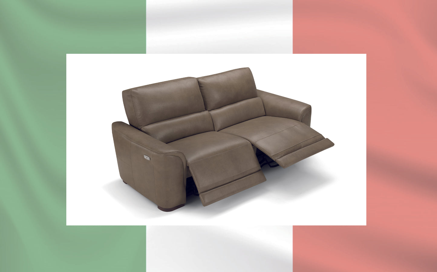 Blanca 2 Seater Italian Leather Sofa - Power Recliner