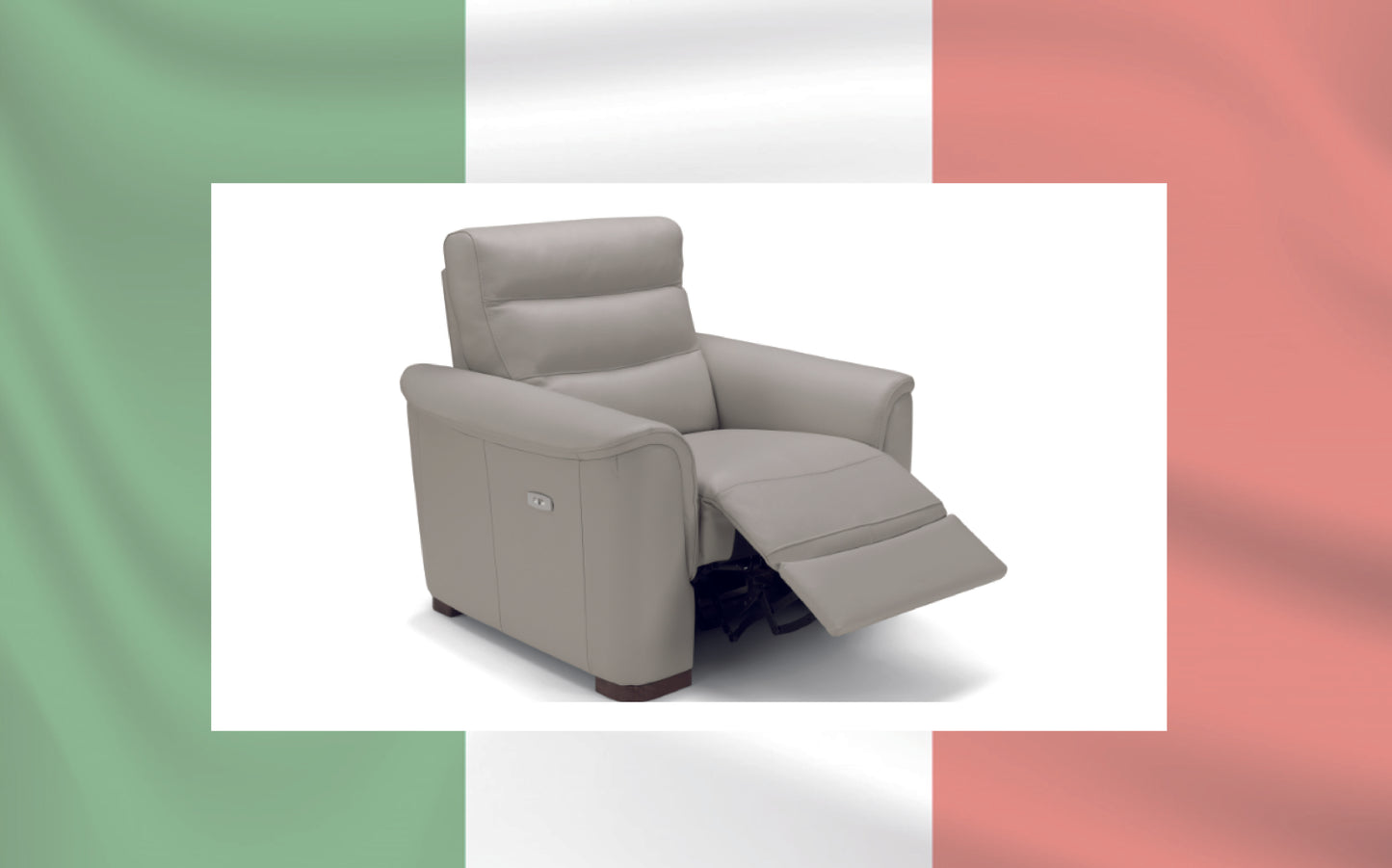 Olga Italian Leather Arm Chair - Power Recliner