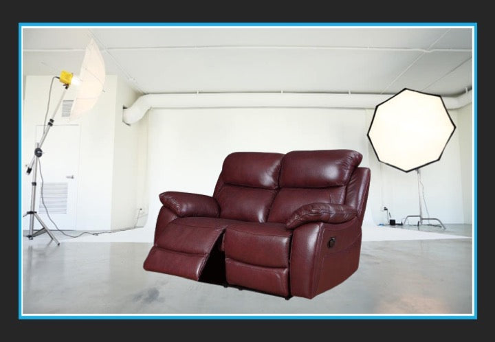 Rivoli 2 Seat Leather Recliner Sofa Manual or Power