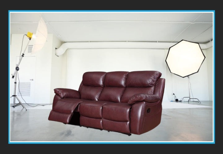 Rivoli 3 Seat Leather Recliner Sofa Manual or Power