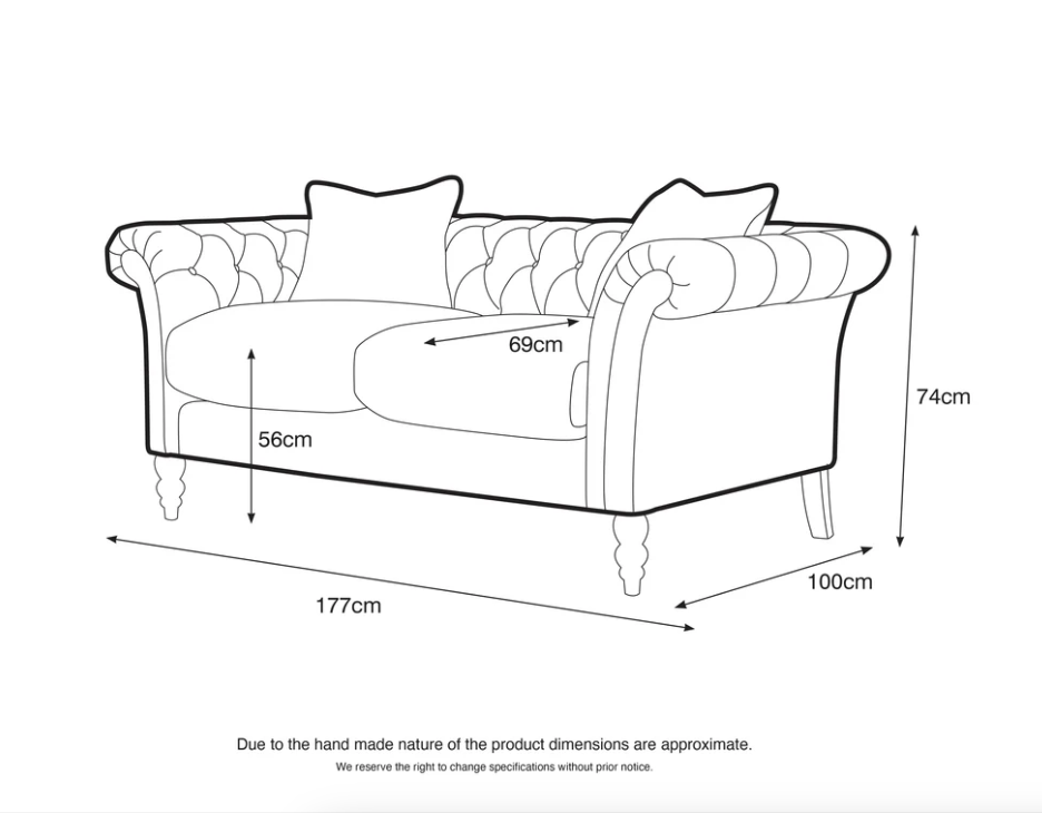 Chesterfield 3+2 Footstool Set Fabric - 5 Colours Available