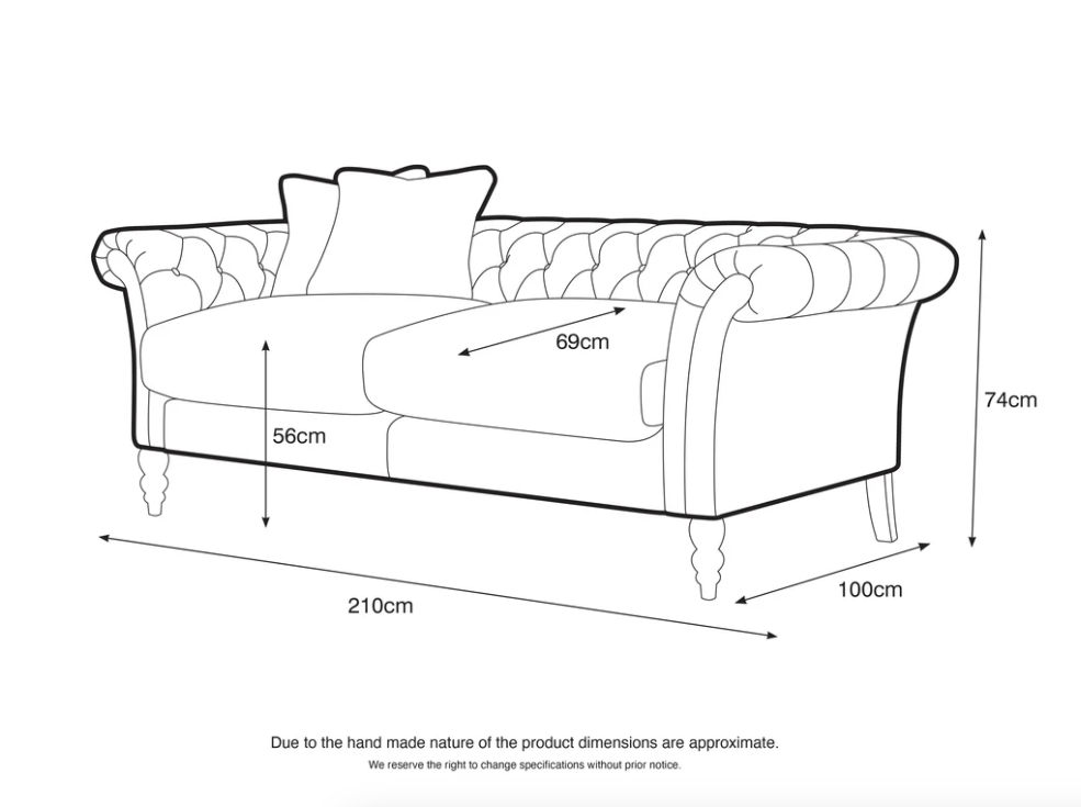 Chesterfield 3+2 Footstool Set Fabric - 5 Colours Available