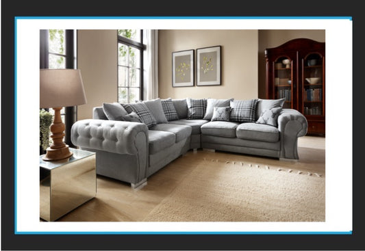 Verona 2c2 Corner Sofa - Grey - Pillow Back