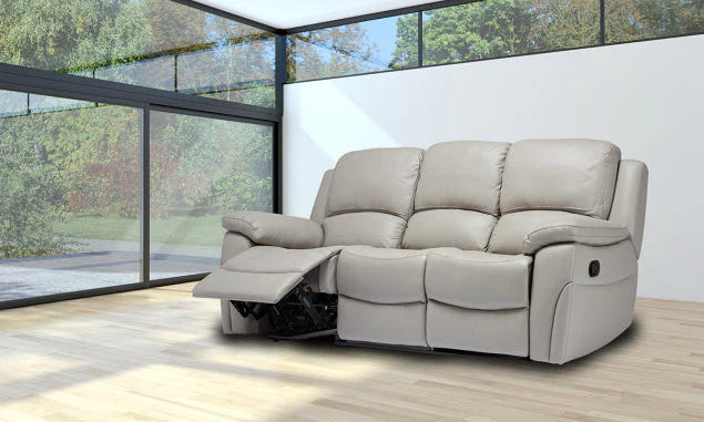 Sienna 3 Seat Manual Recliner Sofa Pearl Grey