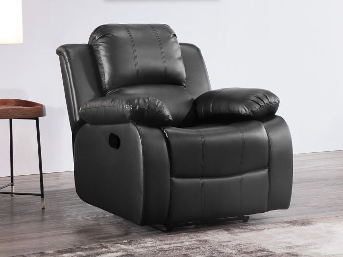 Sienna Manual Recliner Arm Chair In Black