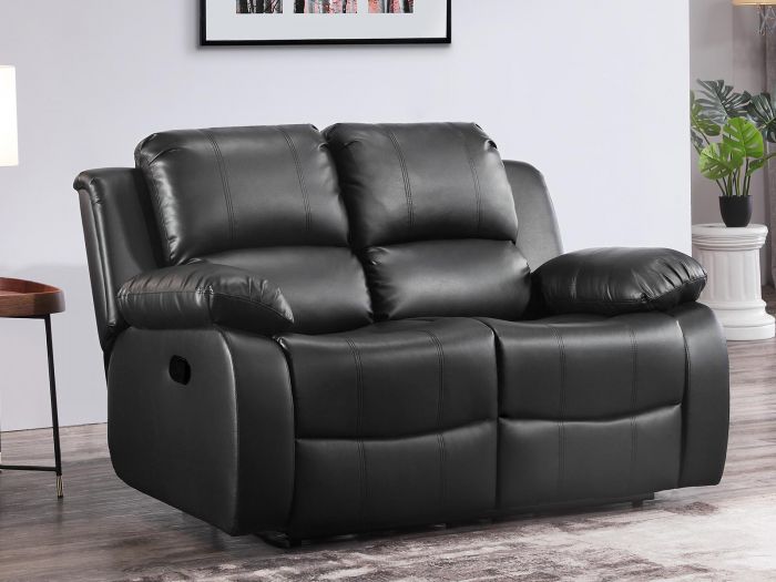 Sienna 2 Seat Manual Recliner Sofa In Black